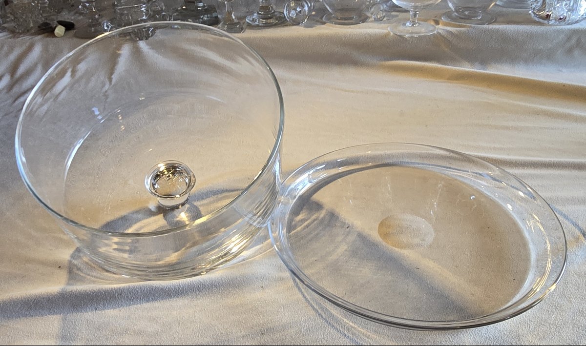 Antica cloche da formaggio in vetro soffiato-photo-2