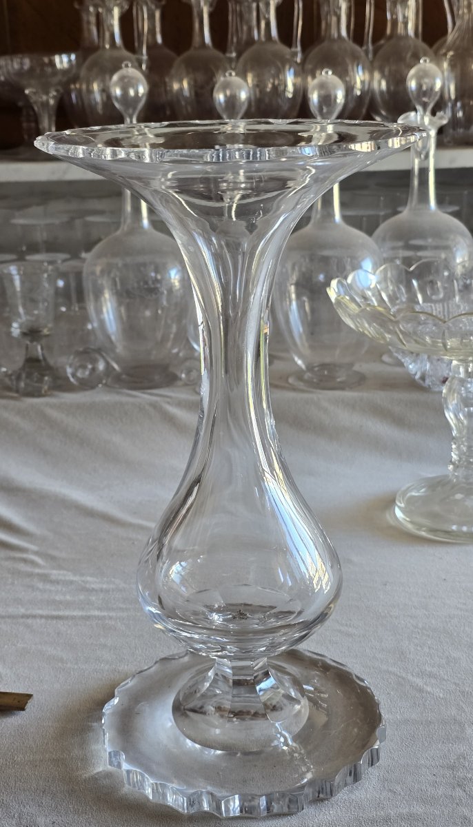 Antico vaso soliflore in cristallo