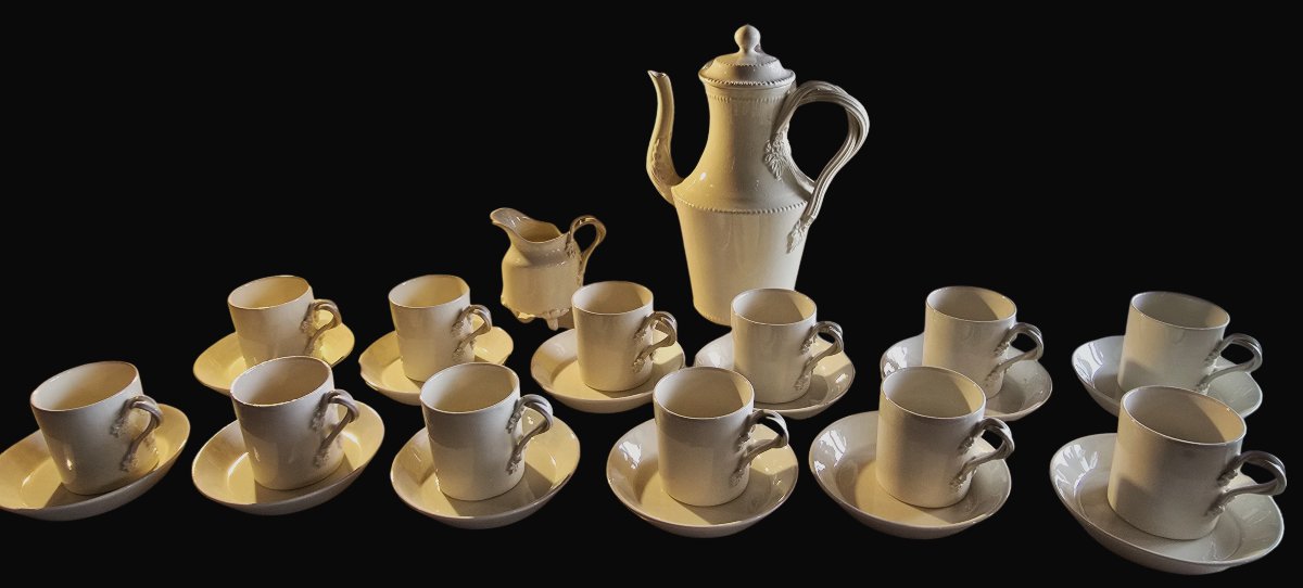 Antico servizio da caffè in maiolica Bassanello, Civita Castellana