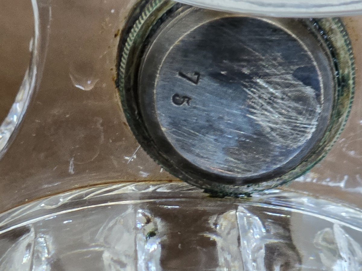 antica oliera‑acetiera in cristallo stampato, attribuita a Baccarat XIX secolo-photo-2