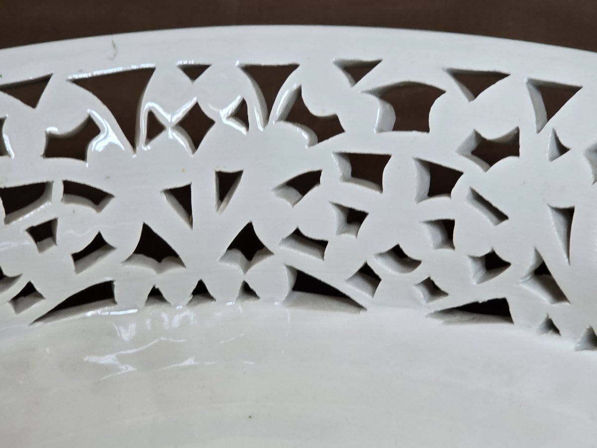 Alzata antica in maiolica traforata, Ginori Manifattura Novecento, 1950-1970-photo-3