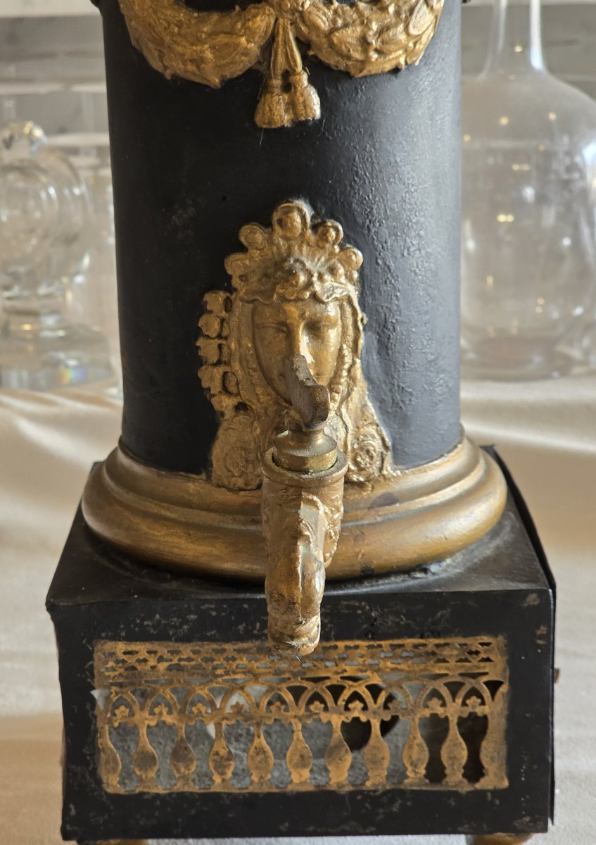 Ancien Samovar russe en tôle, fin XIX ème siècle-photo-2