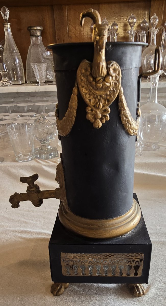 Ancien Samovar russe en tôle, fin XIX ème siècle-photo-3