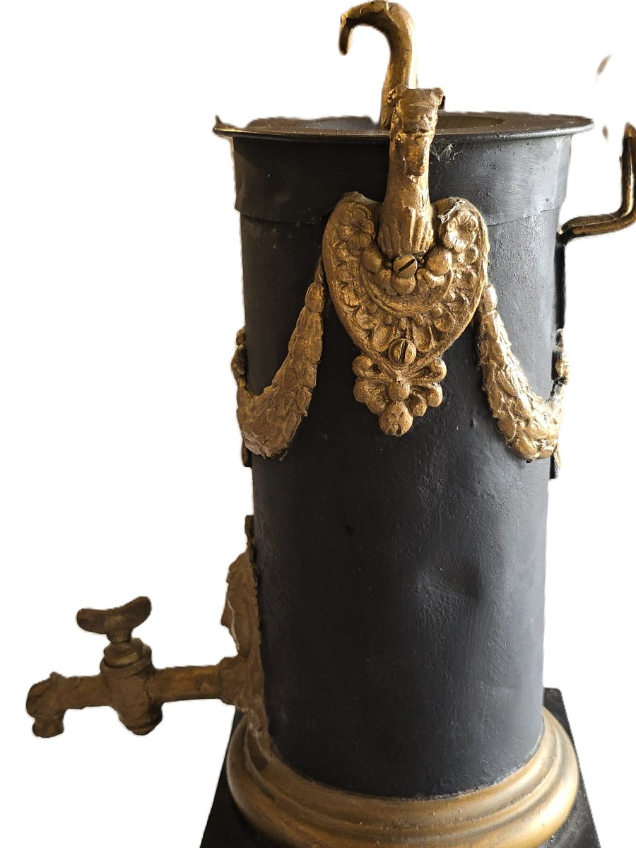 Ancien Samovar russe en tôle, fin XIX ème siècle-photo-4