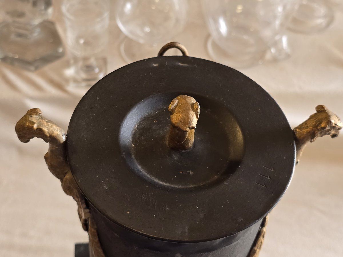 Ancien Samovar russe en tôle, fin XIX ème siècle-photo-2