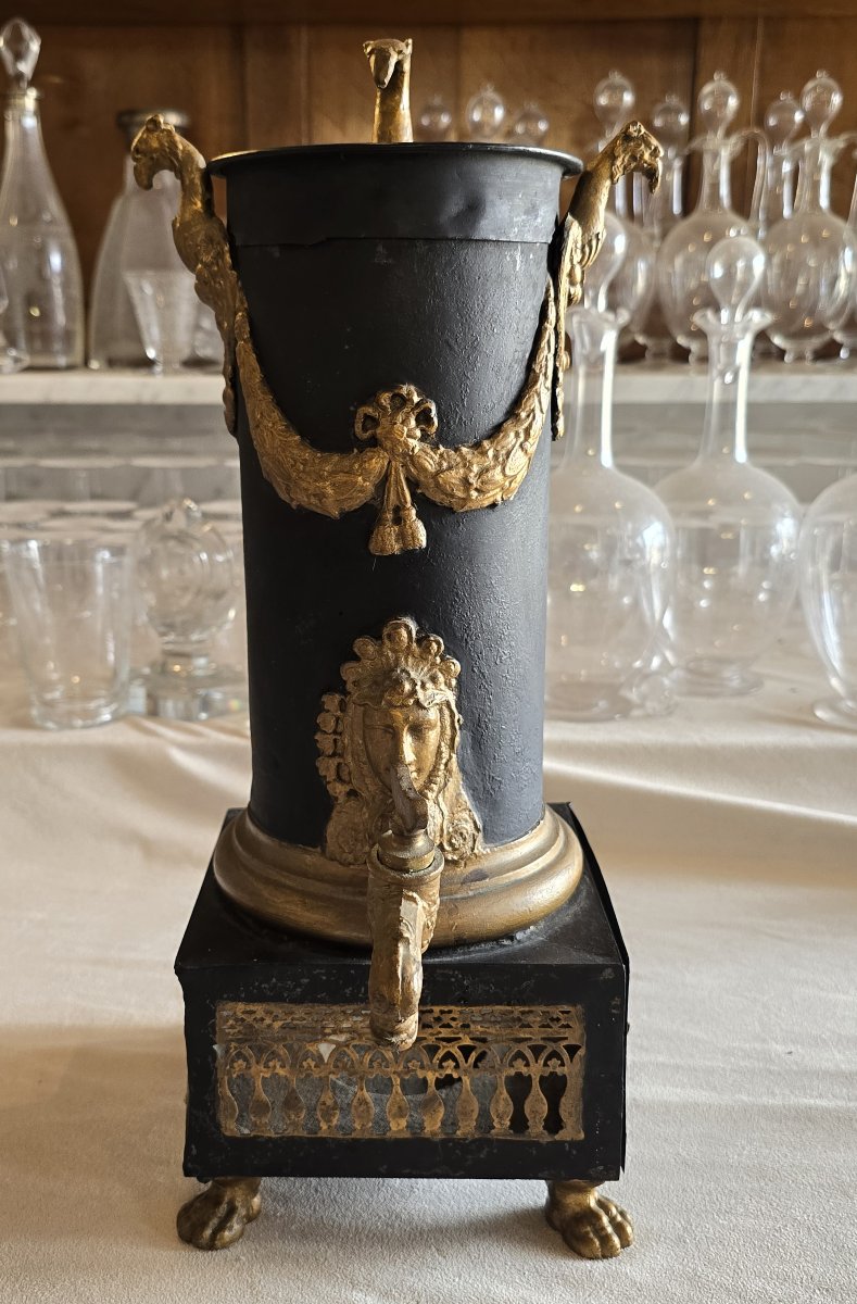 Ancien Samovar russe en tôle, fin XIX ème siècle