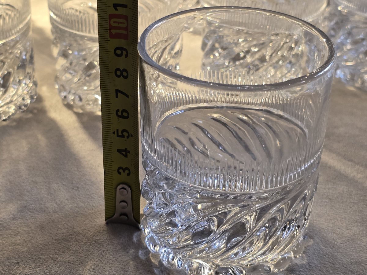Lotto 12 bicchieri antichi in cristallo, mod.  “SS” Baccarat o Saint‑Louis, epoca Restaurazione-photo-4