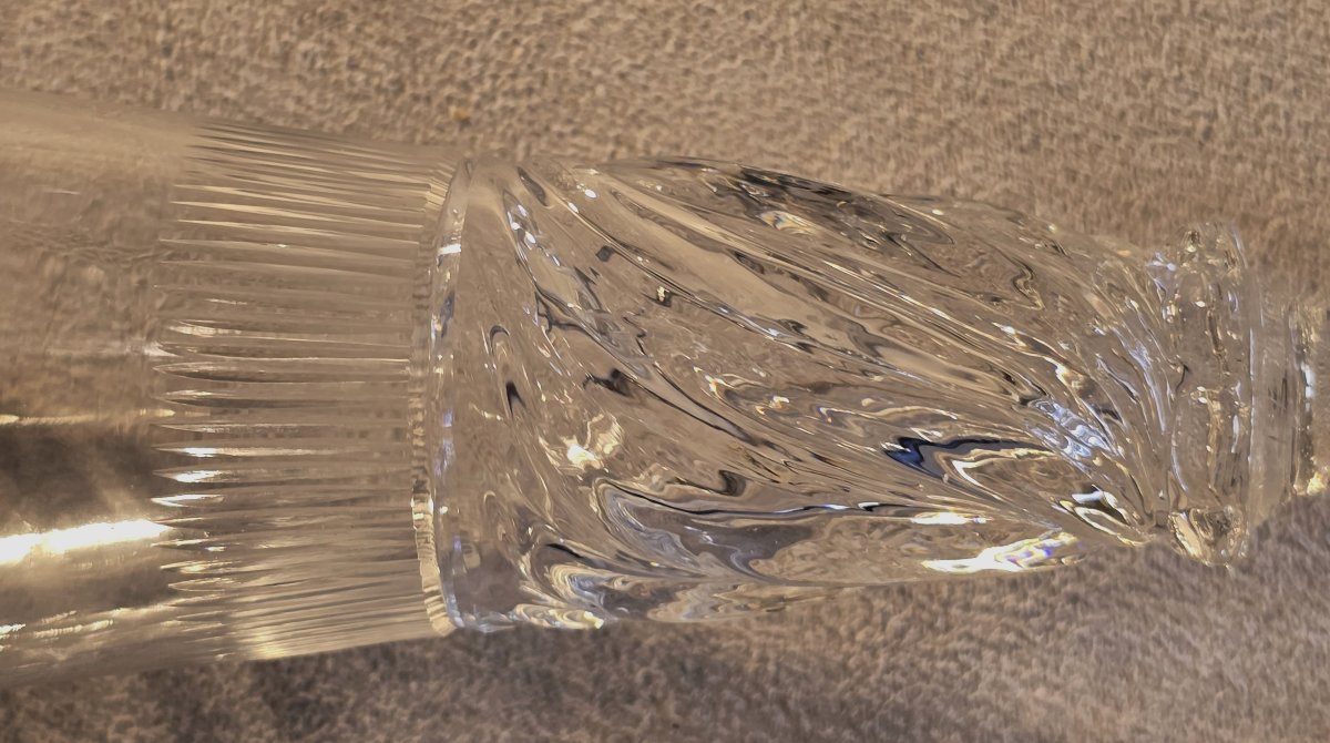 Lotto di 12 flûtes in cristallo, modello detto “SS”, Baccarat o Saint‑Louis epoca Restaurazione-photo-3