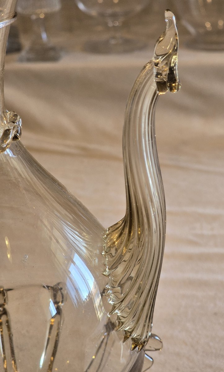 Brocca con beccucio  in vetro soffiato, Salviati, Murano, Italia, circa 1880–1900-photo-4