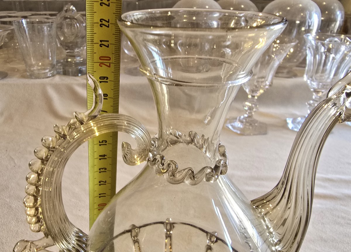 Brocca con beccucio  in vetro soffiato, Salviati, Murano, Italia, circa 1880–1900-photo-6