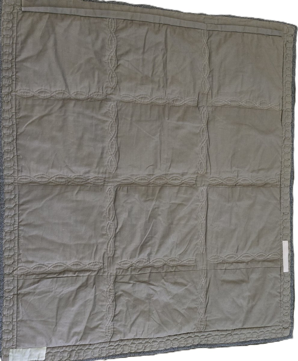 Antico  patchwork narrativo “Le Pain Quotidien” – ricami, appliqué e quilt realizzati a mano-photo-6
