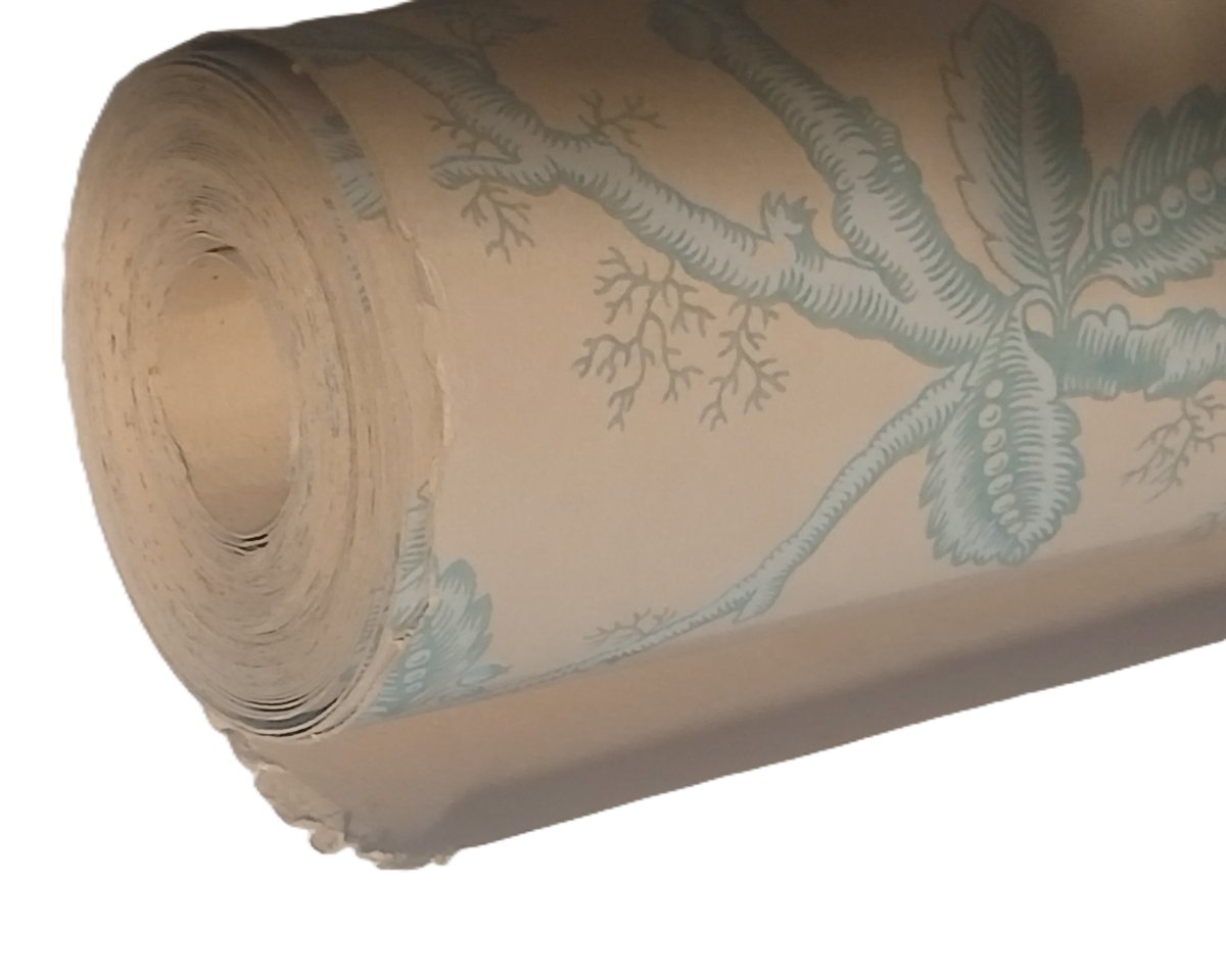 Due antichi rotoli di carta da parati – Colefax and Fowler, motivo toile de Jouy chinoiserie-photo-6