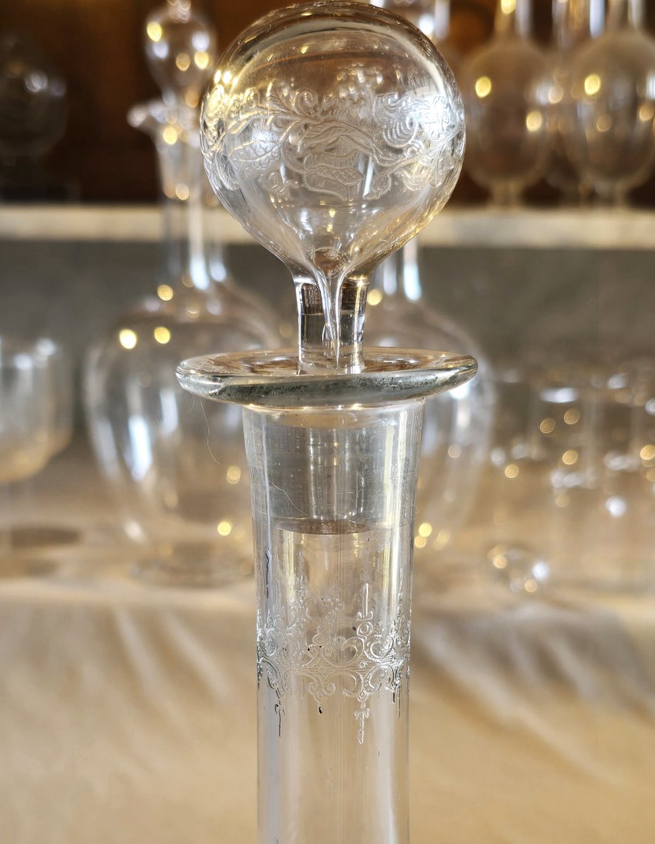 Antica bottiglia decanter in cristallo Baccarat, inizio '900-photo-3