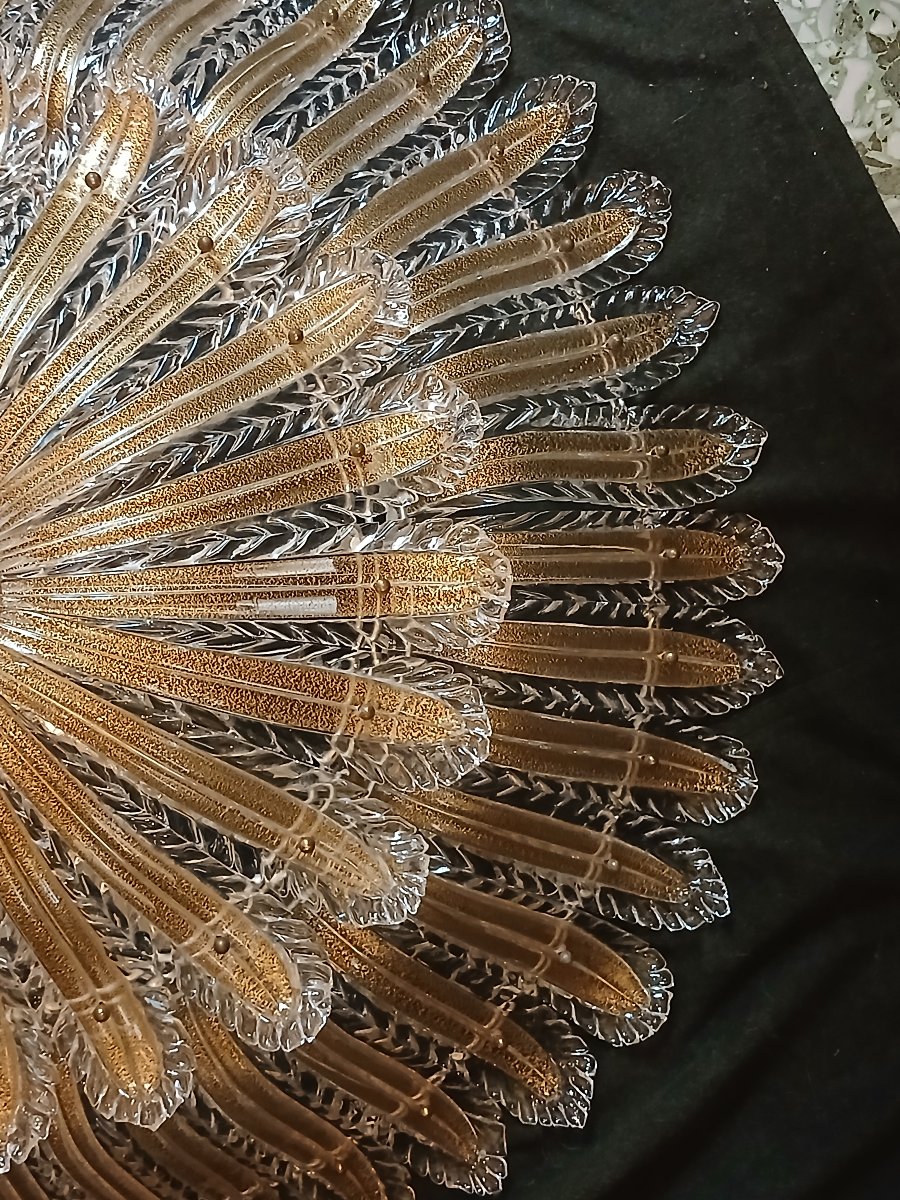  grande plafoniera antica in vetro soffiato di  Murano, Barovier, circa 1980-photo-2