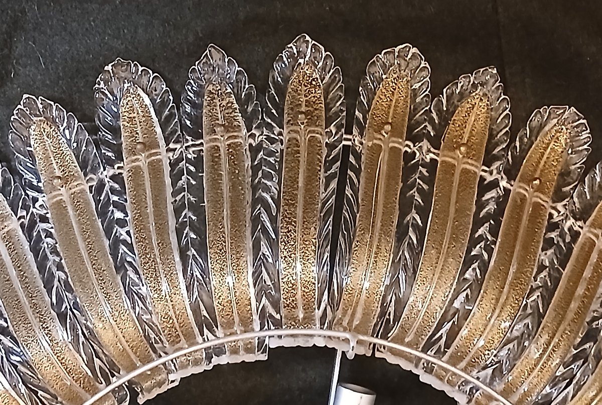  grande plafoniera antica in vetro soffiato di  Murano, Barovier, circa 1980-photo-4