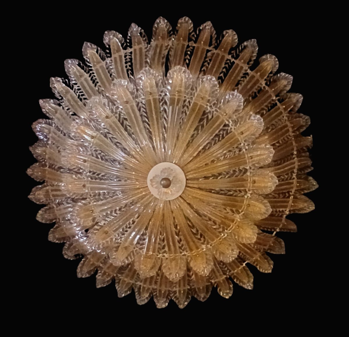  grande plafoniera antica in vetro soffiato di  Murano, Barovier, circa 1980