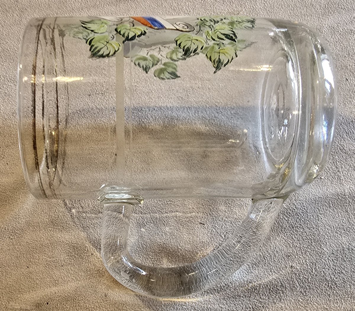 Antico boccale da birra decorato a smalto con incisione, fine '800-photo-4