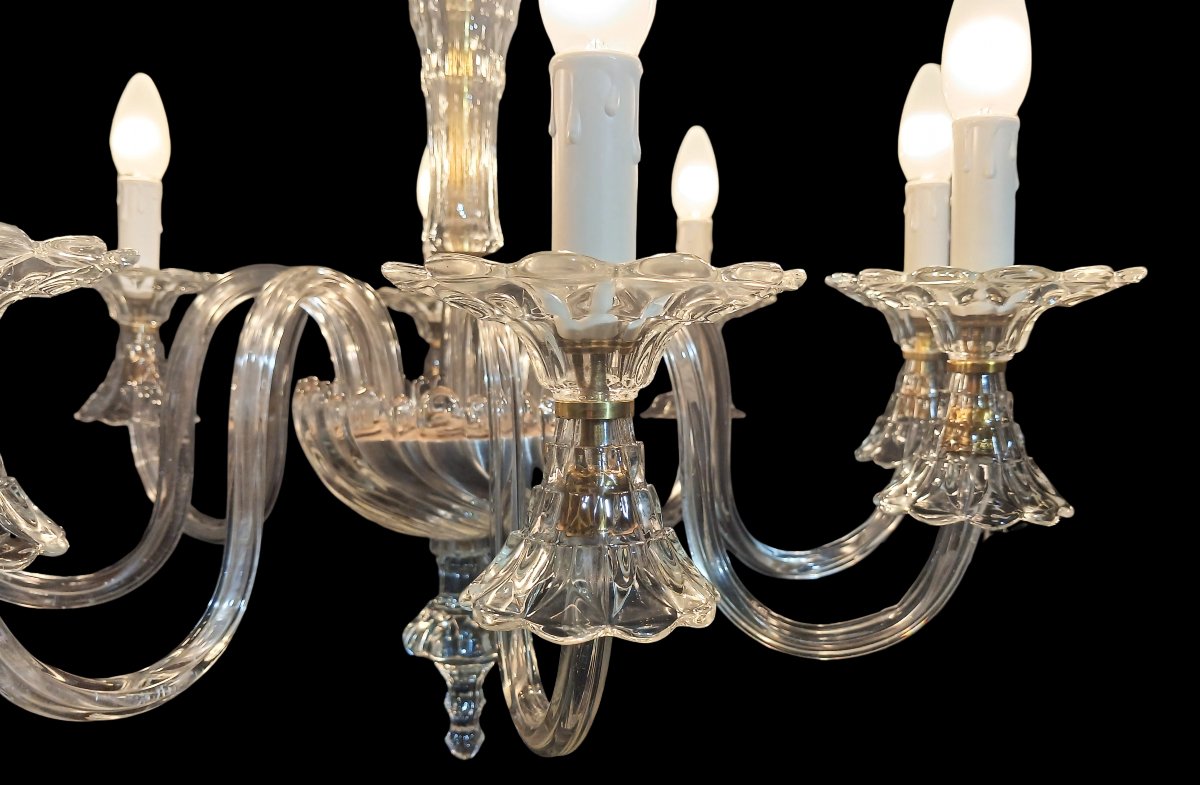 Lampadario italiano in vetro stampato anni '40-photo-2