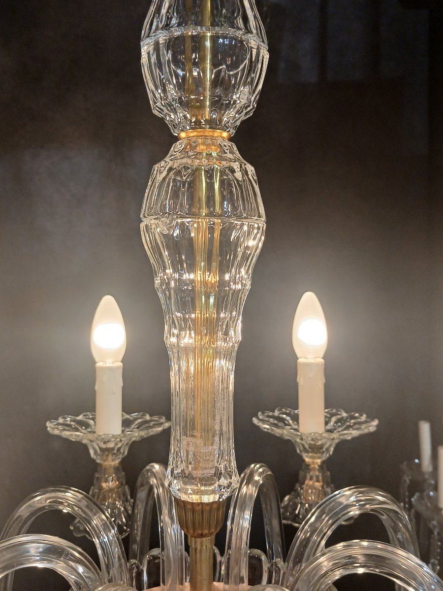 Lampadario italiano in vetro stampato anni '40-photo-2