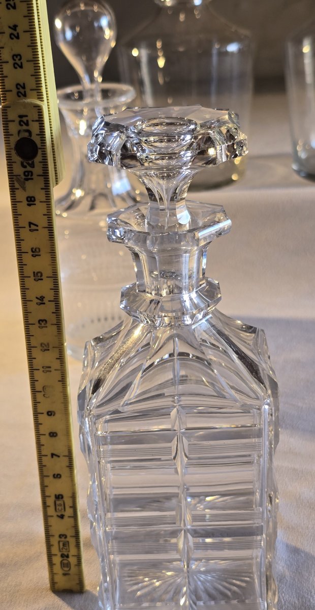 Antica bottiglia da liquore in cristallo molato, Europa Centrale 1920-1940-photo-6