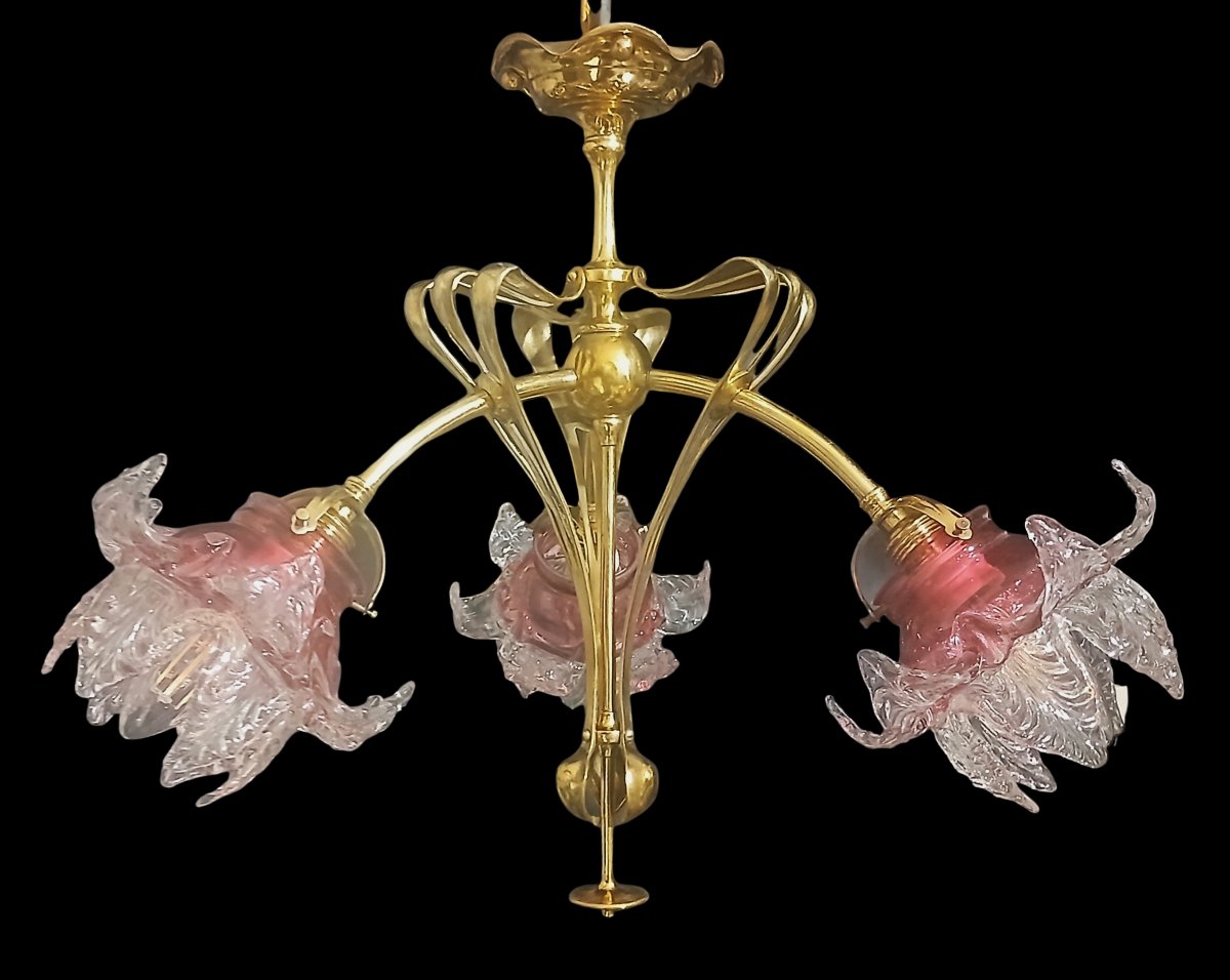 Piccolo lampadario Liberty a 3 luci