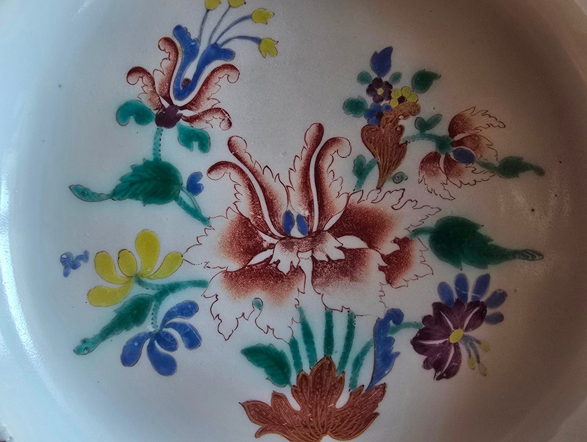 Antico piatto in porcellana Ginori a  Doccia decoro  al tulipano XVIII secolo-photo-2