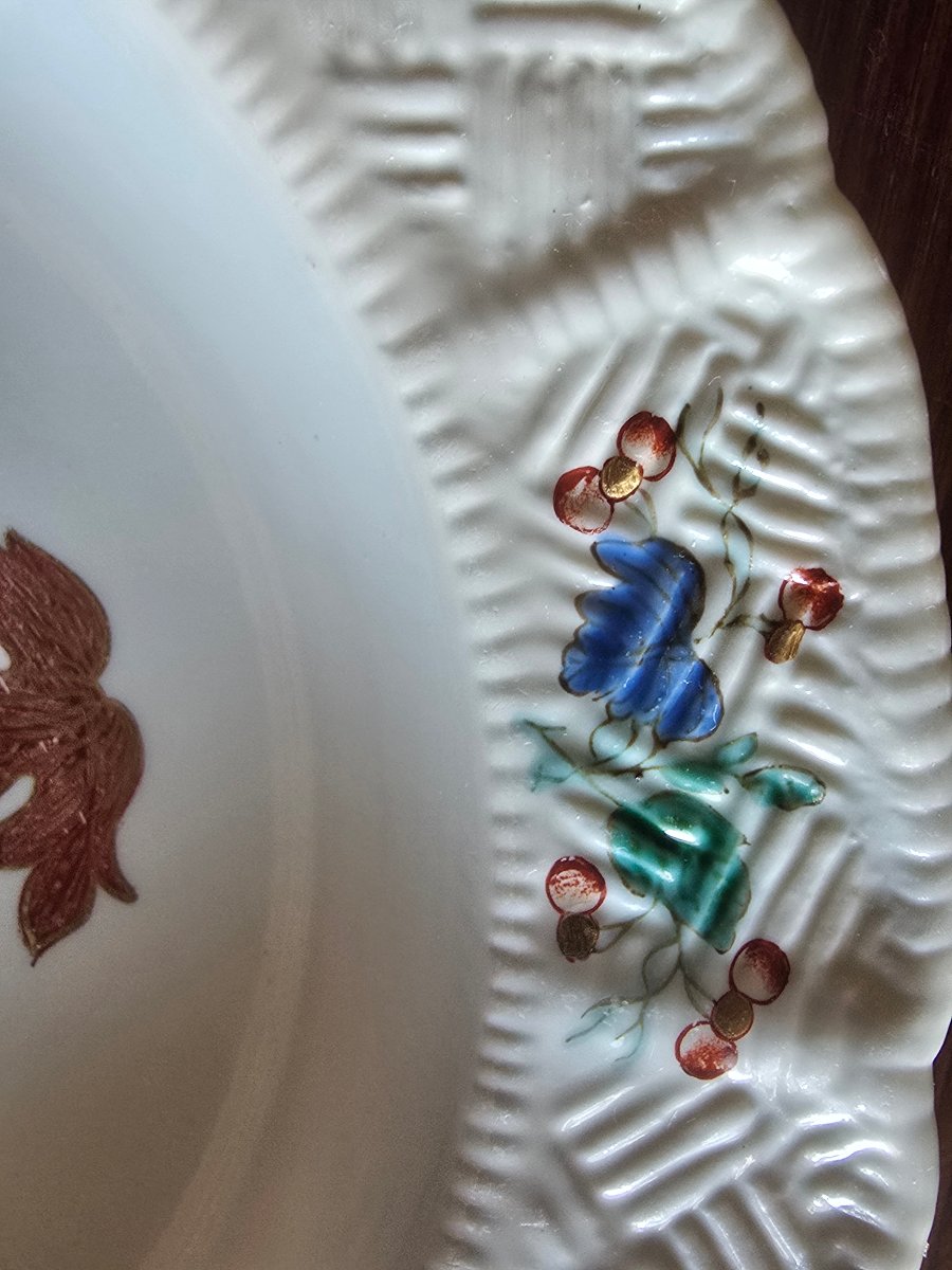 Antico piatto in porcellana Ginori a  Doccia decoro  al tulipano XVIII secolo-photo-1