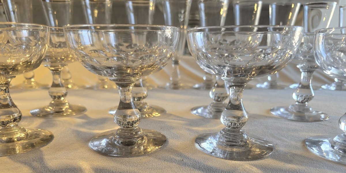 Lotto di 12 coppe da champagne in cristallo molato, inizio XX secolo-photo-2