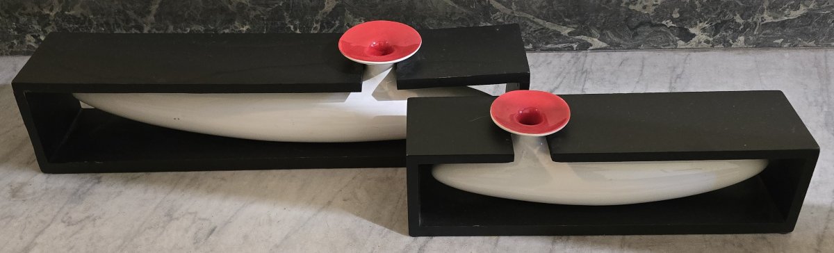 Due vasi   space age PA Crespi, design italiano anni 1960-1970-photo-4