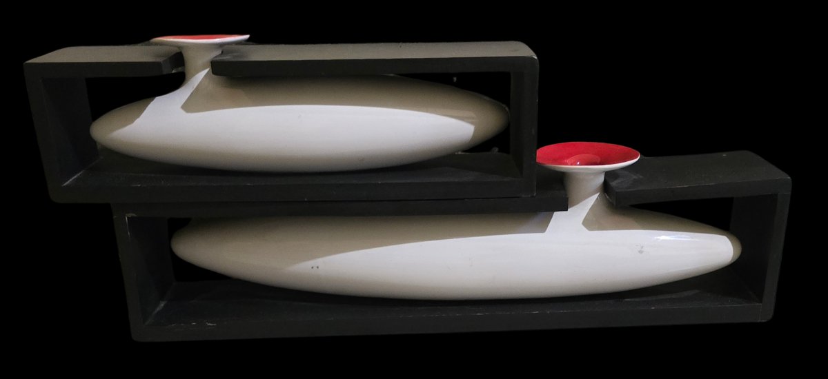 Due vasi   space age PA Crespi, design italiano anni 1960-1970