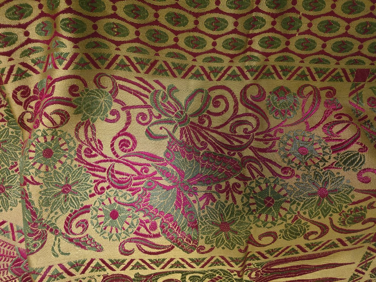Antico copriletto italiano tessitura meccanica jacquard, 1960 circa-photo-2