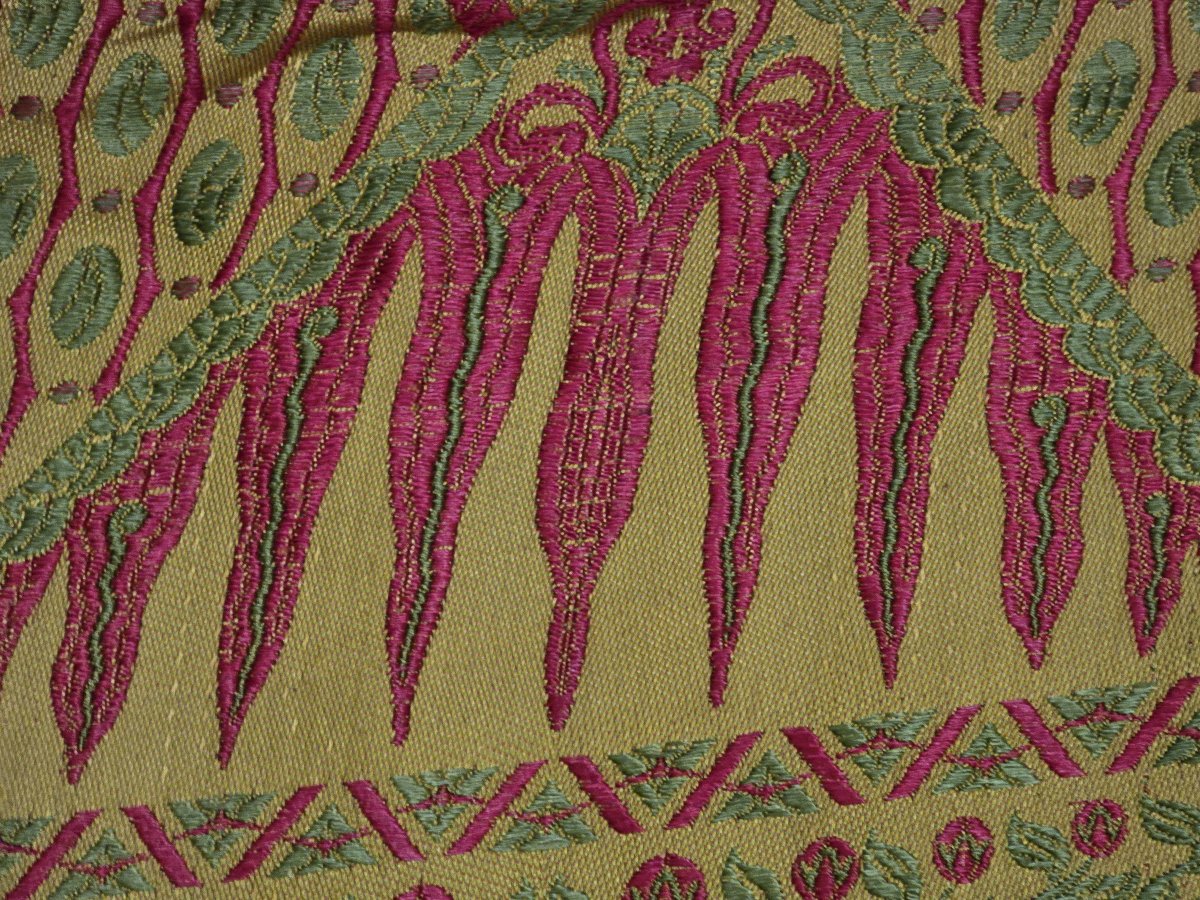 Antico copriletto italiano tessitura meccanica jacquard, 1960 circa-photo-6