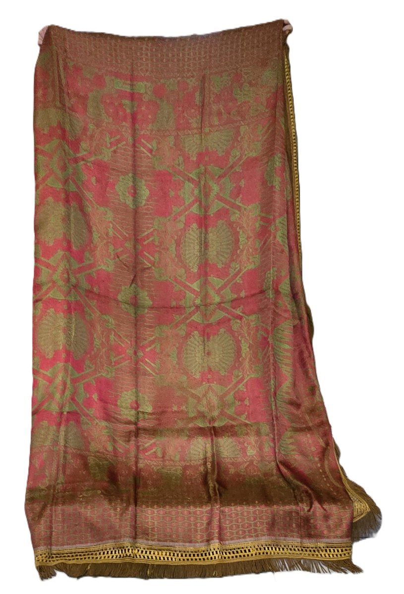 Antico copriletto italiano tessitura meccanica jacquard, 1960 circa-photo-7