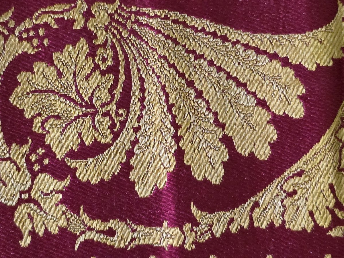 Striscia in seta operata operata a jacquard di epoca Impero-photo-3