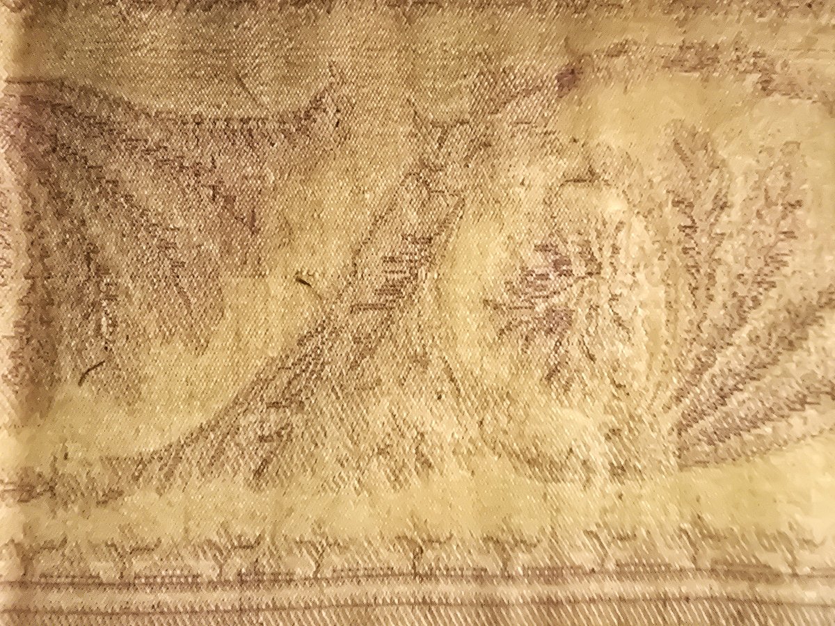Striscia in seta operata operata a jacquard di epoca Impero-photo-1