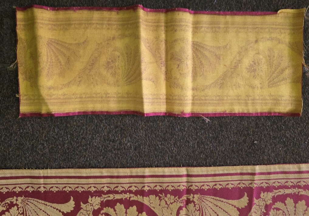 Striscia in seta operata operata a jacquard di epoca Impero-photo-2