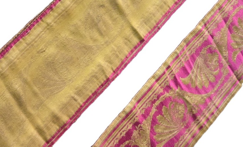 Striscia in seta operata operata a jacquard di epoca Impero-photo-3