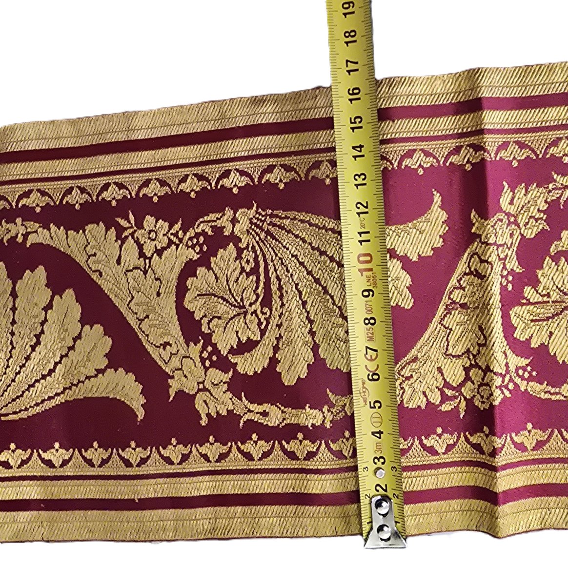 Striscia in seta operata operata a jacquard di epoca Impero-photo-6