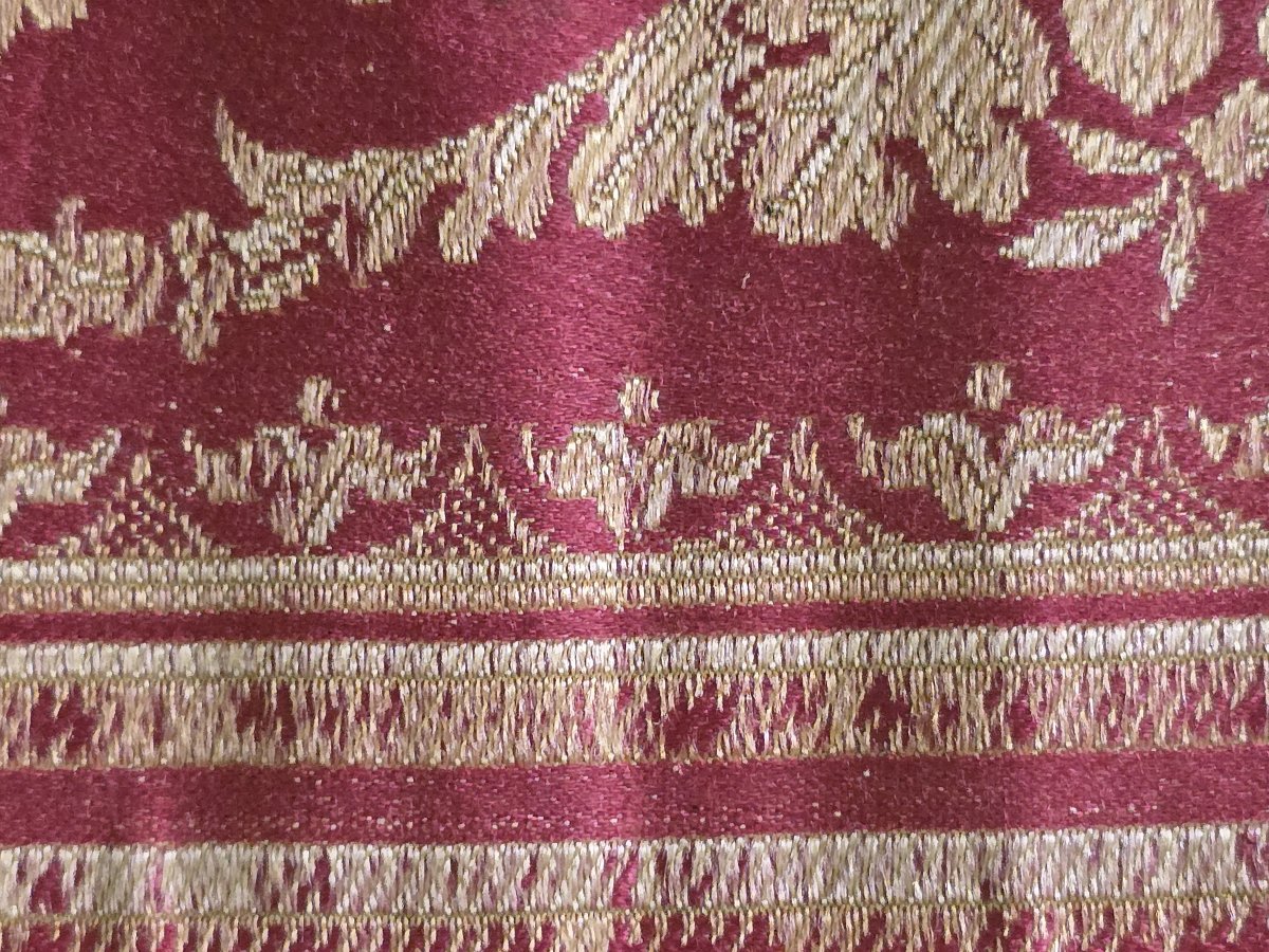 Striscia in seta operata operata a jacquard di epoca Impero-photo-8