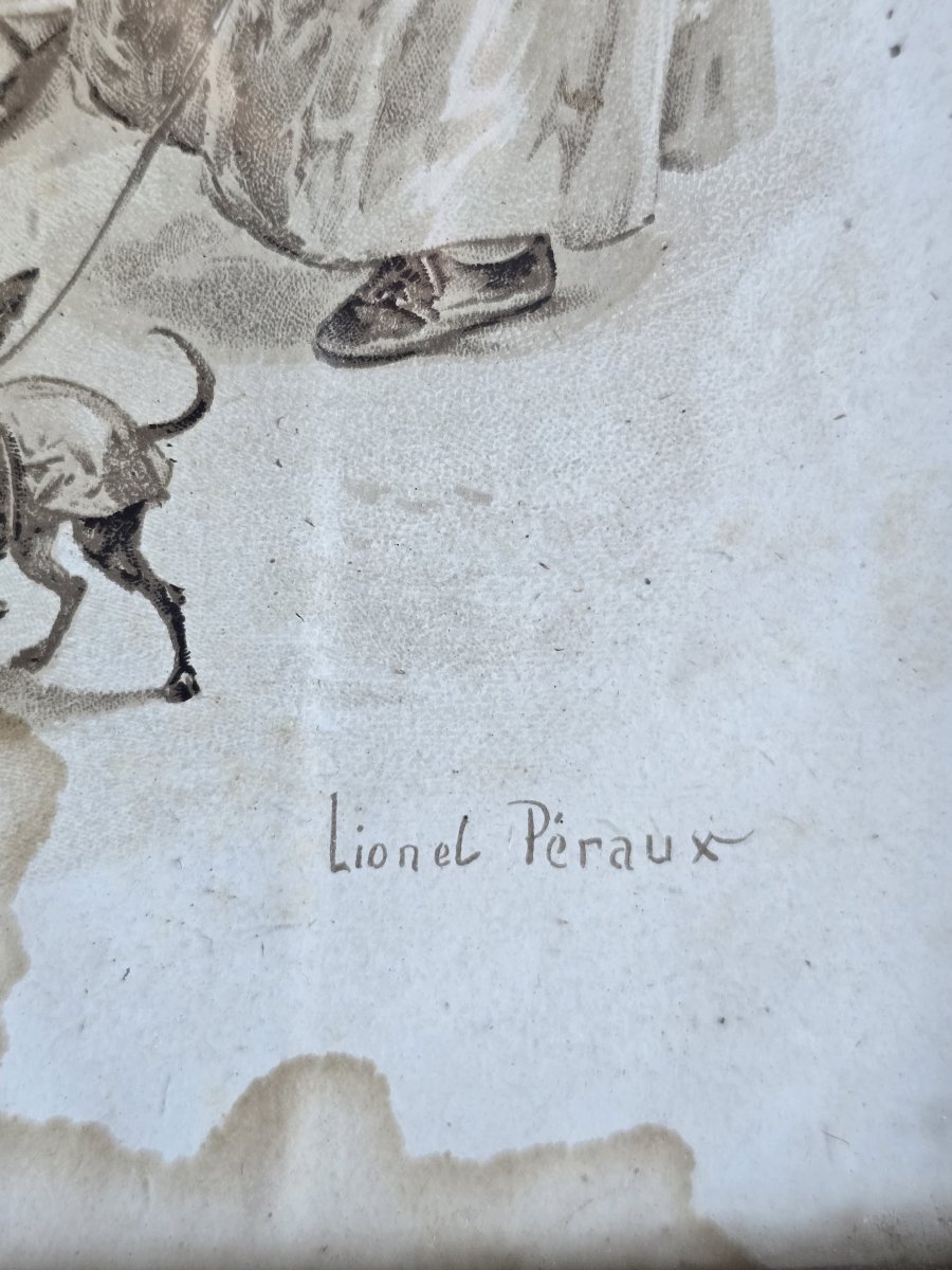 Disegno a inchiostro seppia firmato Lionel Péraux-photo-2