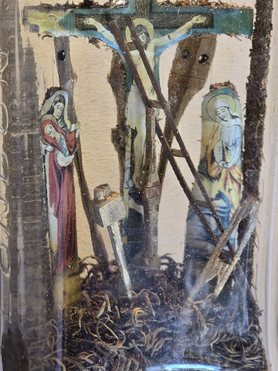 Antica crocifissione in bottiglia – Arma Christi – Flaschenaltäre-photo-2