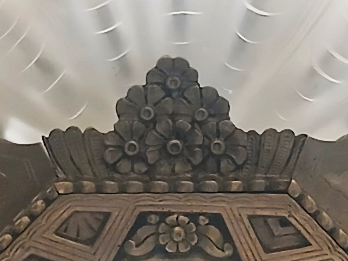 Lampadario Art Decò a 9 luci in bronzo e vetro, Francia 1925-1930, restaurato-photo-2