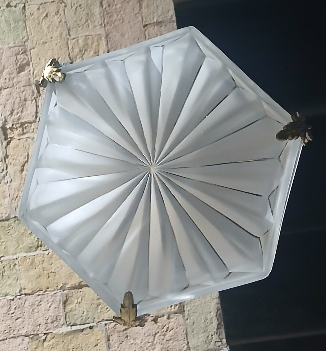 Lampadario a sospensione Art Déco firmato Degué, Francia, circa 1925-photo-2