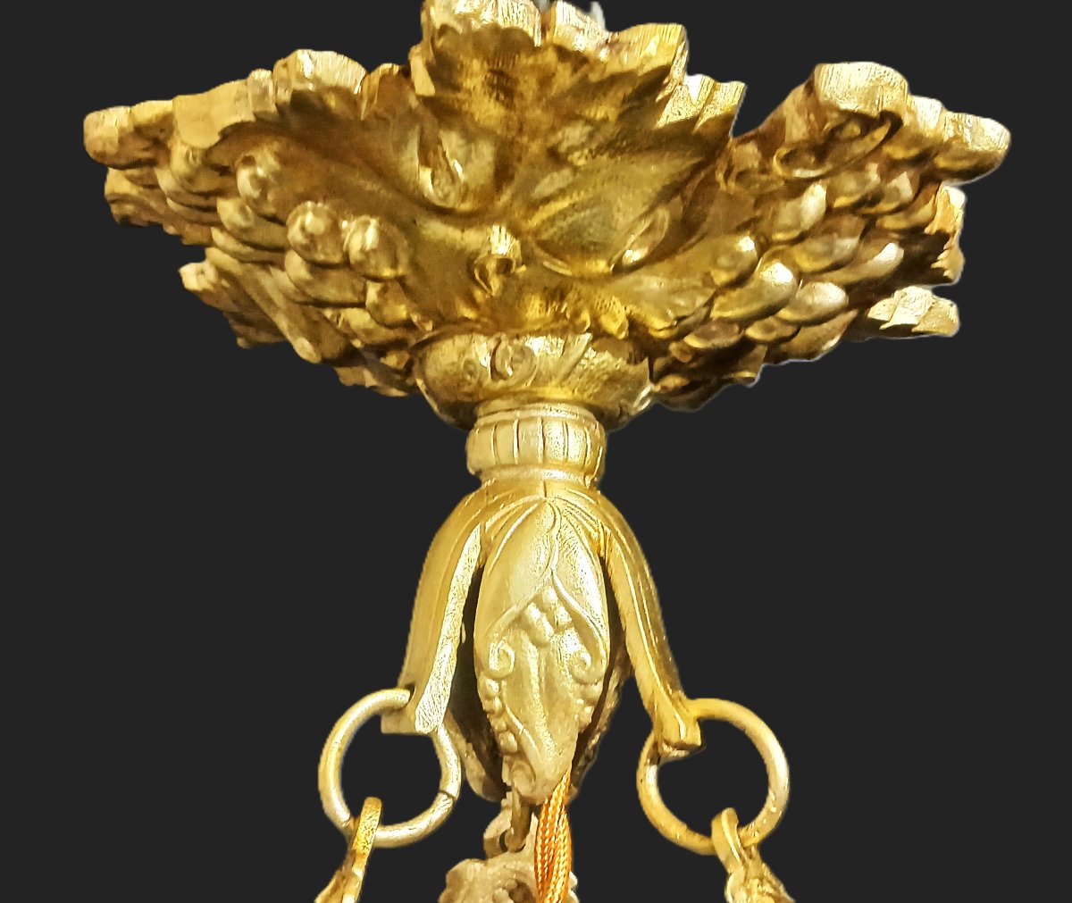 Lampadario a sospensione Art Déco firmato Degué, Francia, circa 1925-photo-3