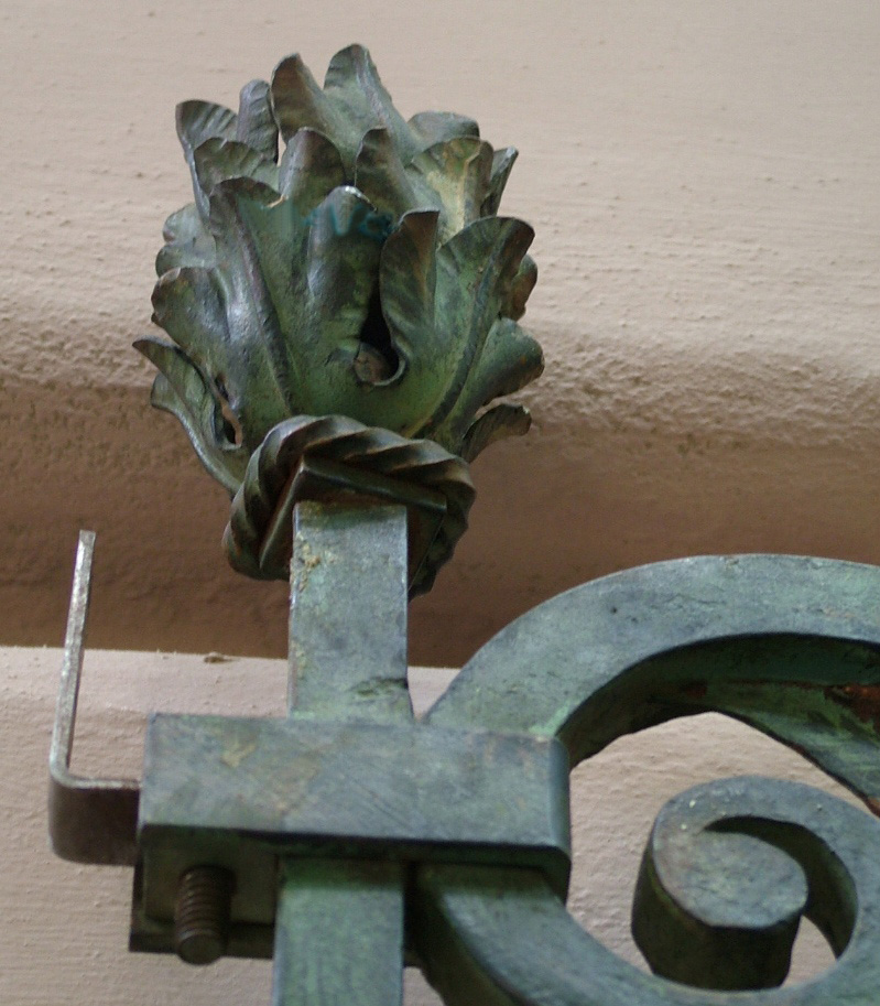 Cancello da interno 2 ante in ferro battuto patina bronzo primi '900 di gusto settecentesco-photo-2