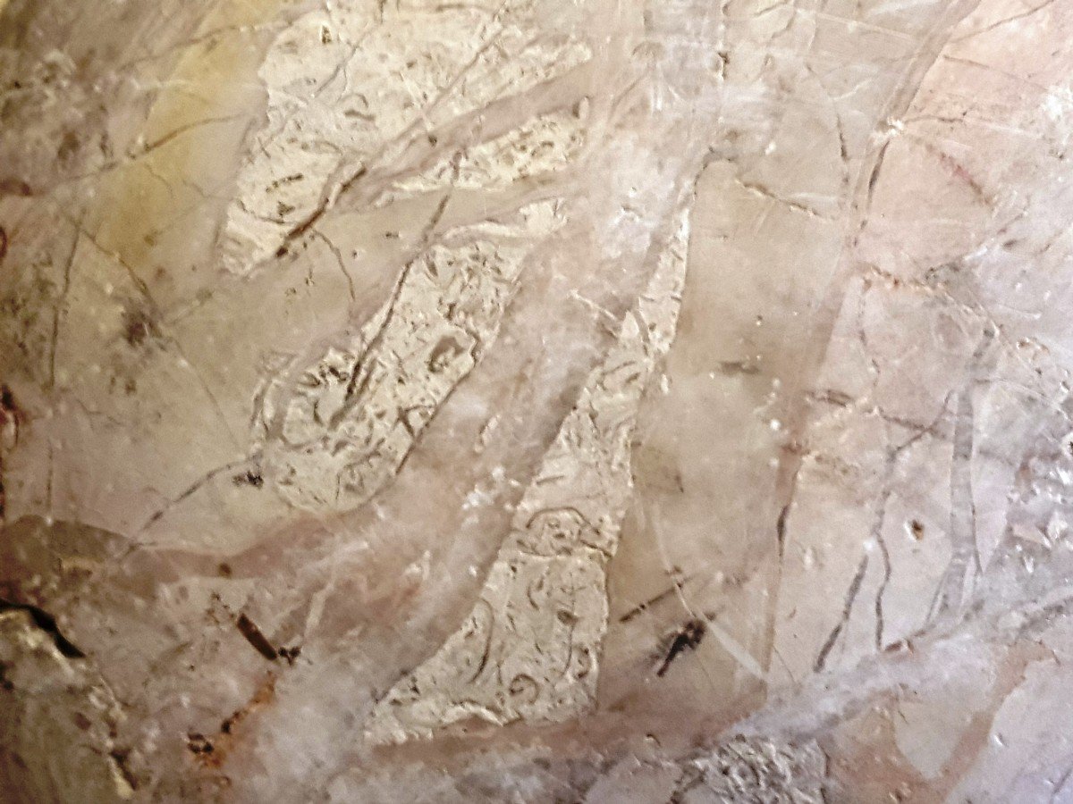 Bénitier Mural Ancien En Marbre Fossil Blanc Et Rose De Candoglia-photo-5