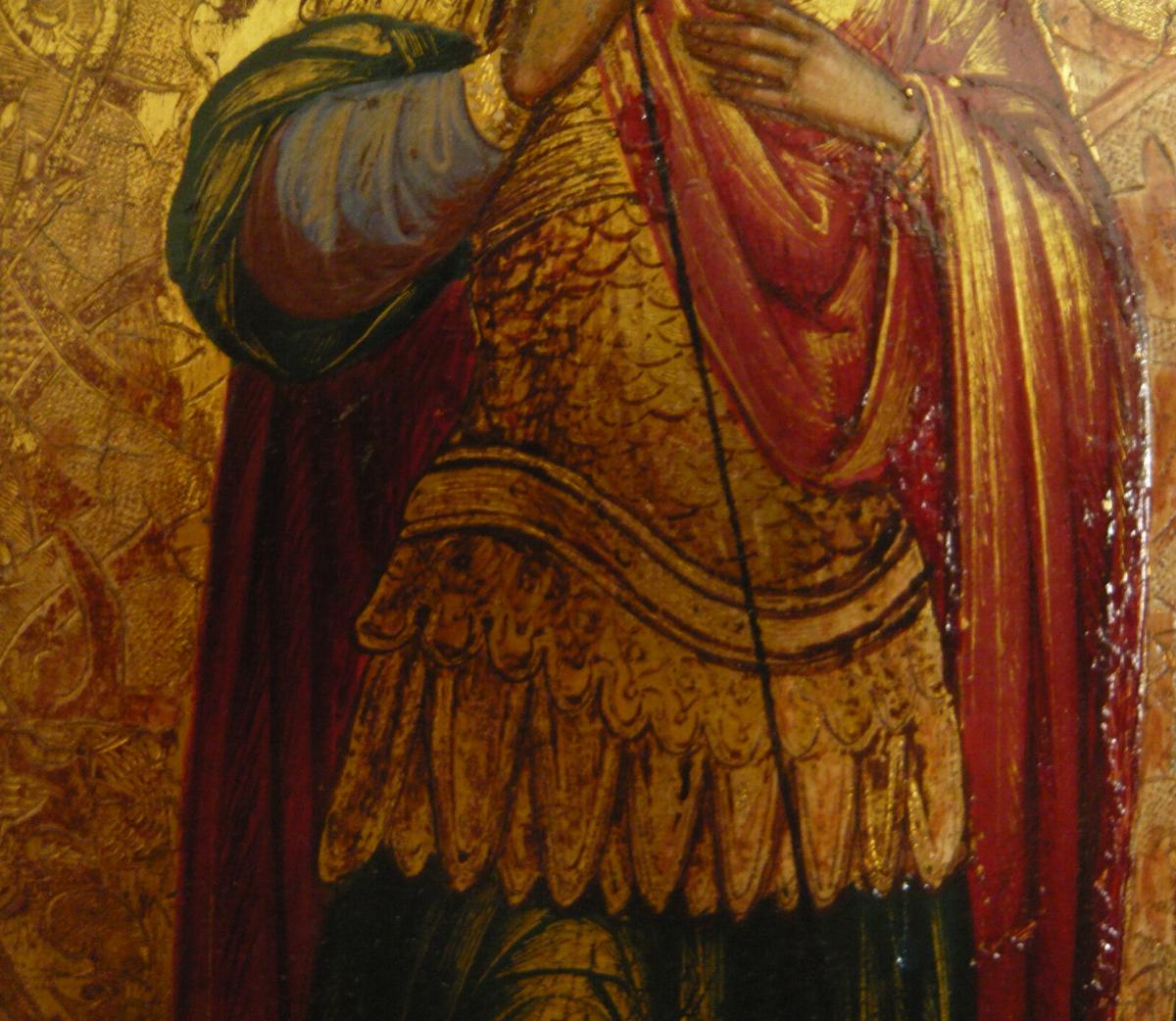 Bellissima icona da processione russa del XIX secolo-photo-6
