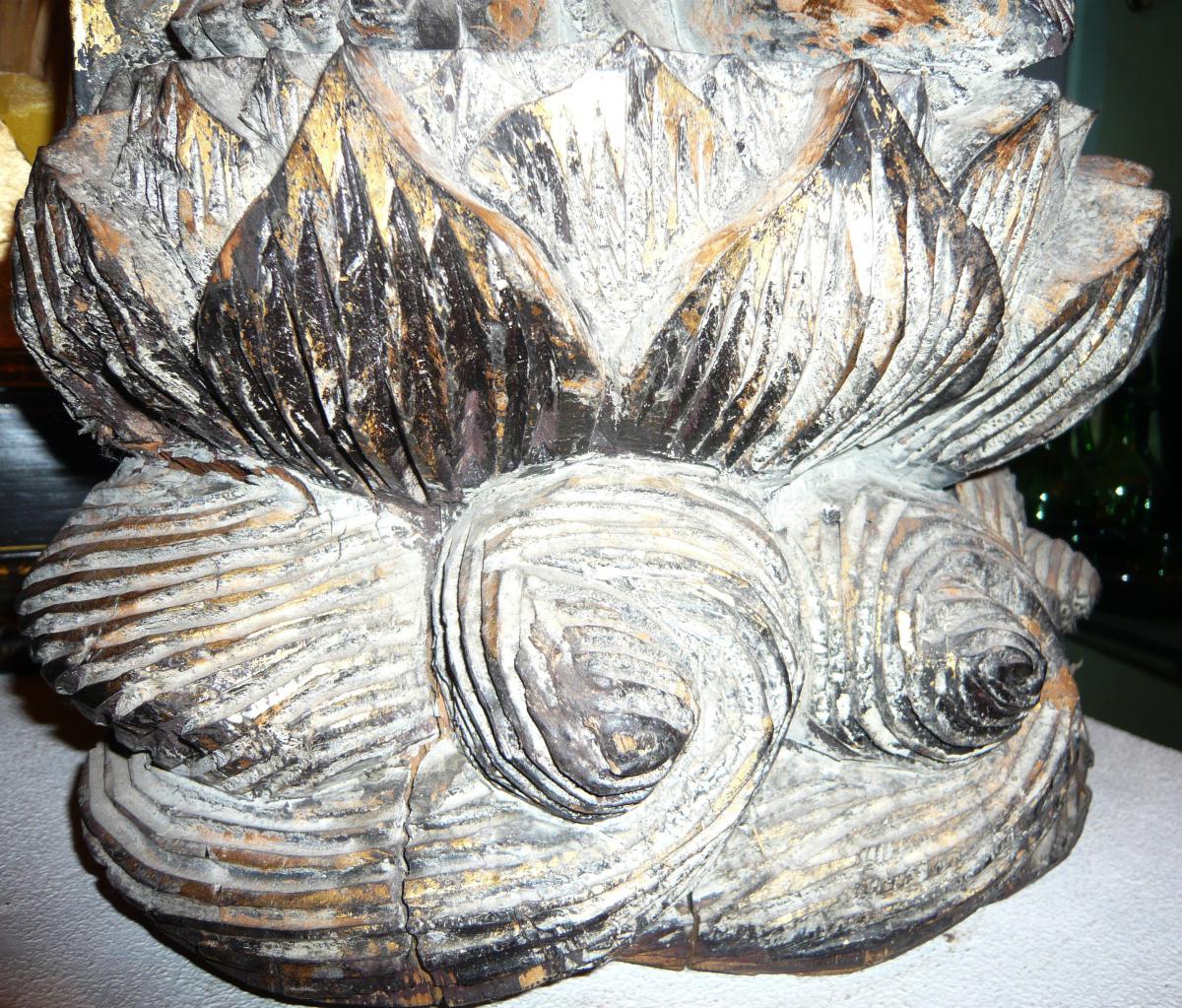 Grande statua antica di Guanin in legno dorato alta 140 cm-photo-3