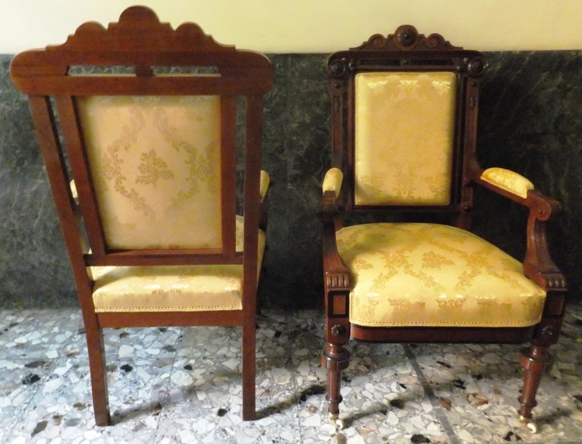 Coppia di poltrone Napoleone III restaurate-photo-3