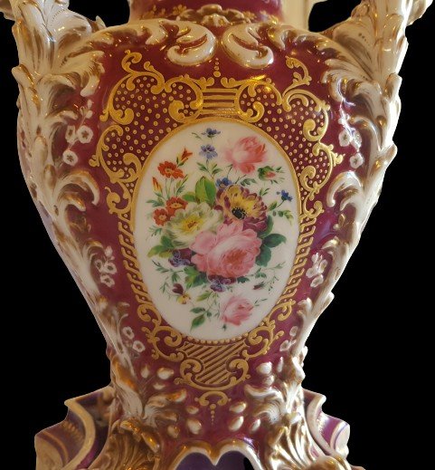 Paire De Vases Sur Socle En Porcelaine De Paris Jacob Petit-photo-3